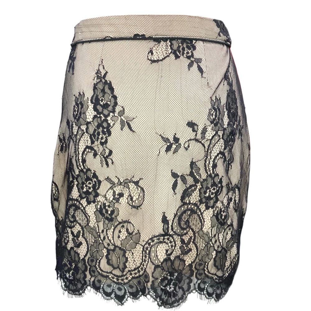 Abercrombie & Fitch Black Lace Mini Skirt Elegant Chic Y2K Goth Woman’s Size 00 - Picture 3 of 7